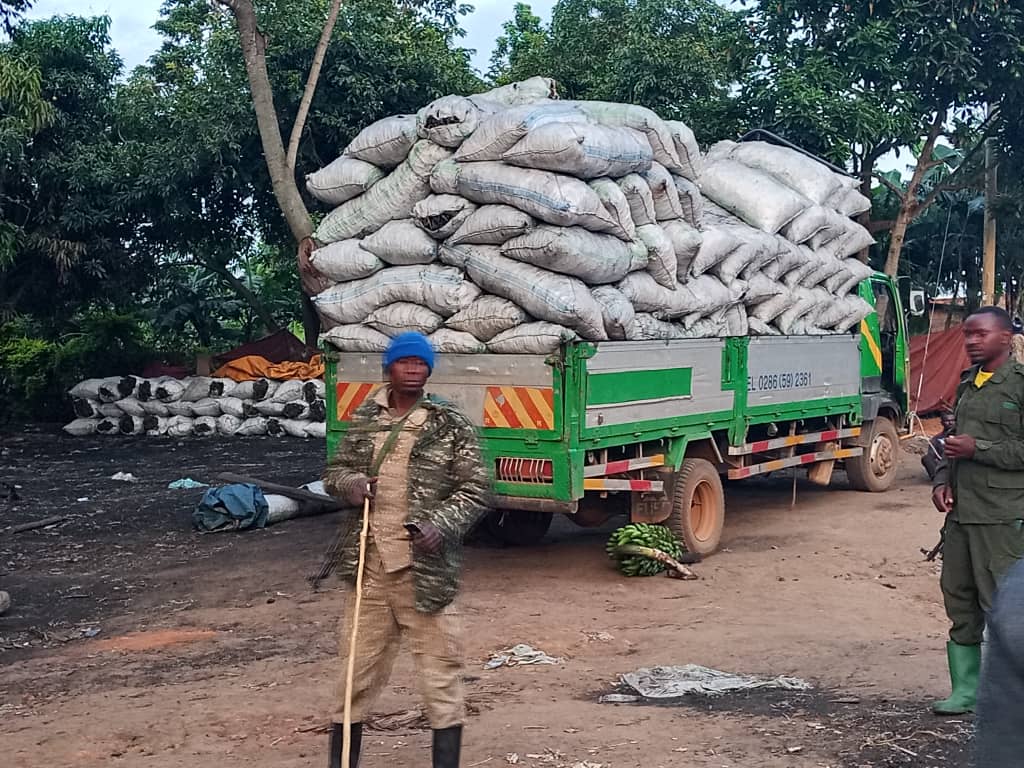 A truck intercepted carrying illegally produced charcoal.